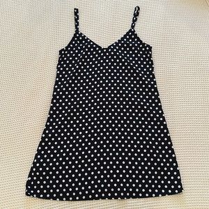 Cute Navy Polka Dot Slip Dress!